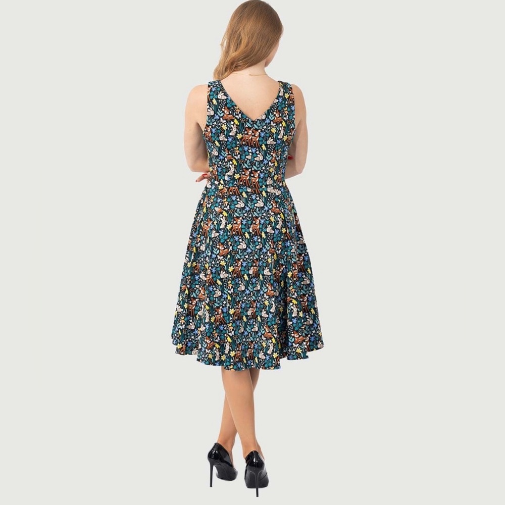 Bambi Floral Print V Neck Dress by Eva Rose - Picture 9 of 10